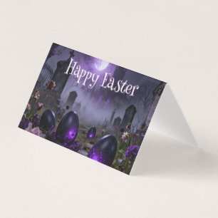 Dark Gothic Easter Scene with Glowing Eggs