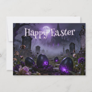 Dark Gothic Easter Scene with Glowing Eggs