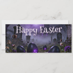 Dark Gothic Easter Scene with Glowing Eggs