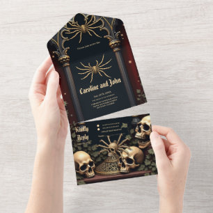 Dark Gothic Elegance. Stunning archway All In One Invitation