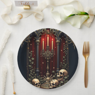 Dark Gothic Elegance. Stunning archway Paper Plate