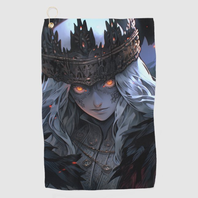 Dark Gothic Fantasy Anime Golf Towel (Front)