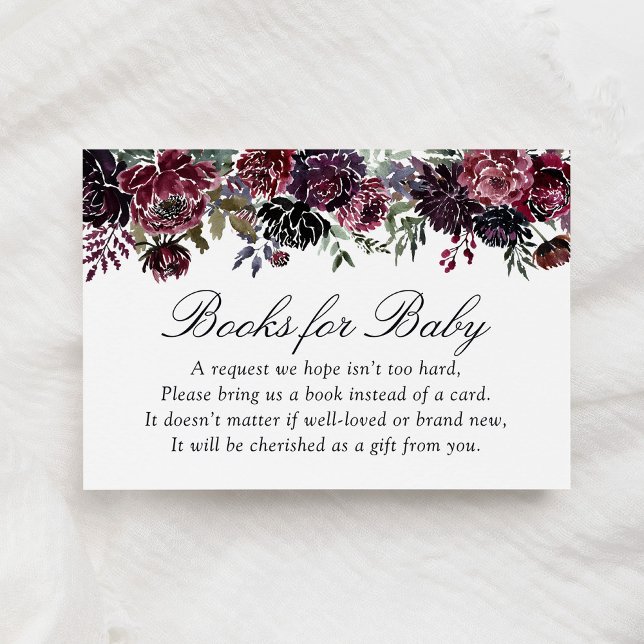 Dark Gothic Floral Halloween Books for Baby Enclosure Card (Creator Uploaded)