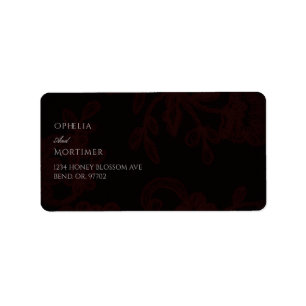 Dark Gothic Floral Wedding Address Label