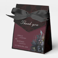 Dark Gothic Floral Wedding Thank You Favour Box