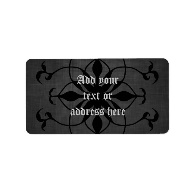 Dark Gothic flower address labels to personalise (Front)