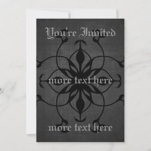 Dark Gothic flower invitations to personalise