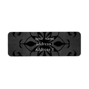 Dark Gothic flower return address labels