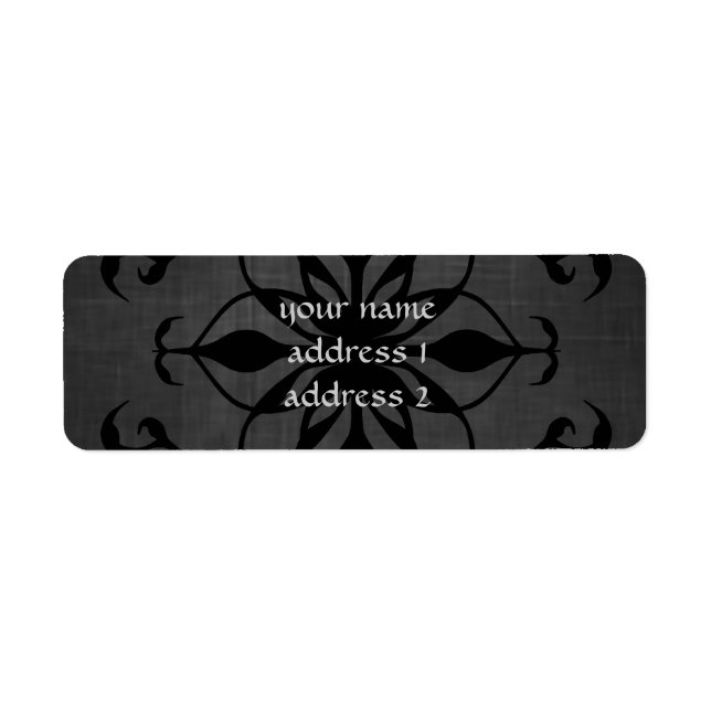 Dark Gothic flower return address labels (Front)