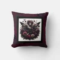 Dark Gothic Forest Fairy Floral Roses Burgundy
