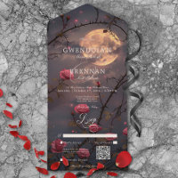 Dark Gothic Full Moon & Blood Red Roses QR Code
