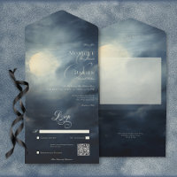 Dark Gothic Full Moon Night Sky QR Code