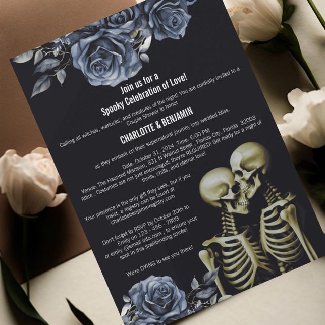 Dark Gothic Halloween Couple Shower  Invitation (Creator Uploaded)