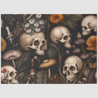 Dark gothic Halloween skull decoupage paper