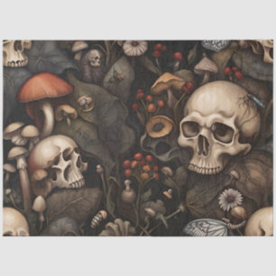 Dark gothic Halloween skulls tissue decoupage  Paper