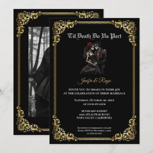 Dark Gothic Halloween wedding Invitation