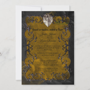 Dark Gothic Halloween wedding Invitation
