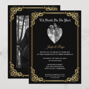 Dark Gothic Halloween wedding Invitation