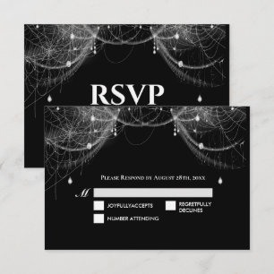 Dark Gothic Halloween Wedding RSVP Card