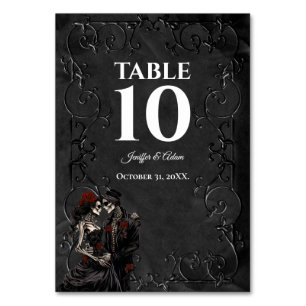 Dark Gothic Halloween Wedding Table Number