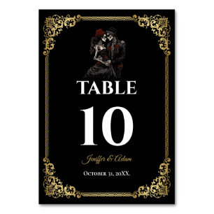 Dark Gothic Halloween Wedding Table number