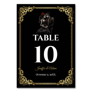 Dark Gothic Halloween Wedding Table number