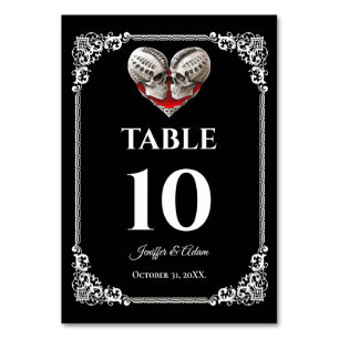 Dark Gothic Halloween Wedding Table number