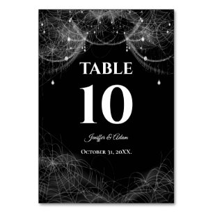 Dark Gothic Halloween Wedding Table Number