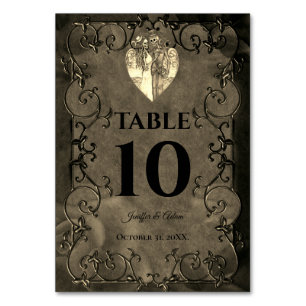 Dark Gothic Halloween Wedding Table Number