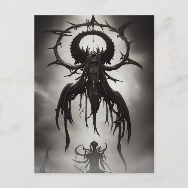 Dark Gothic Horror Art: Dark Omen Postcard (Front)