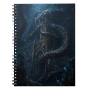 Dark Gothic Kraken Sea Monster Art Print Notebook
