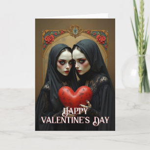Dark Gothic Lovers with Crimson Heart Card