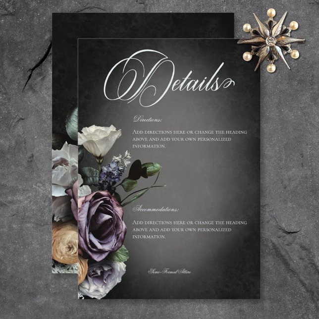 Dark Gothic Mysterious Muted Floral Blur Details Enclosure Card (Dark Gothic Mysterious Muted Floral Blur Details Enclosure Card)