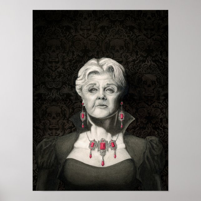 Dark gothic pen and ink Angela Lansbury poster (Front)