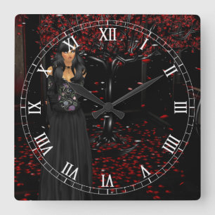 Dark Gothic Roman Numeral Clock