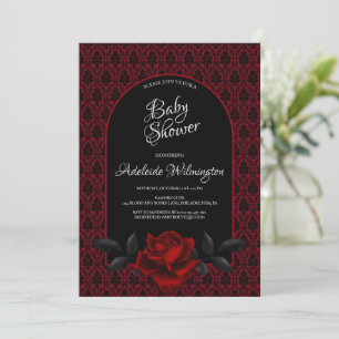 Dark Gothic Rose Baby Shower Invitation