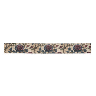 Dark Gothic Rose Decoupage Pattern Satin Ribbon