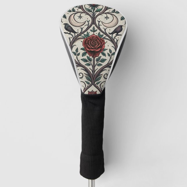 Dark Gothic Rose Pattern (1) Golf Head Cover (Front)
