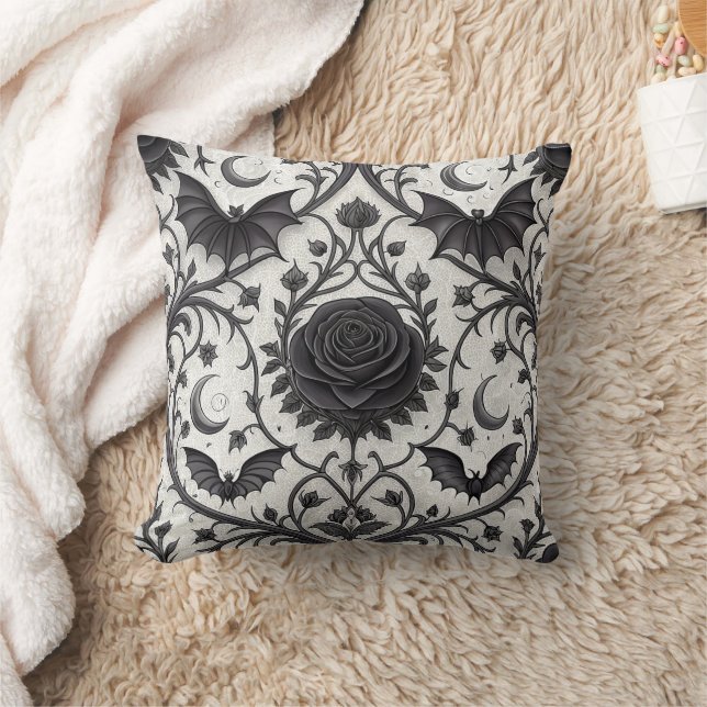Dark Gothic Rose Pattern (3) Cushion (Blanket)