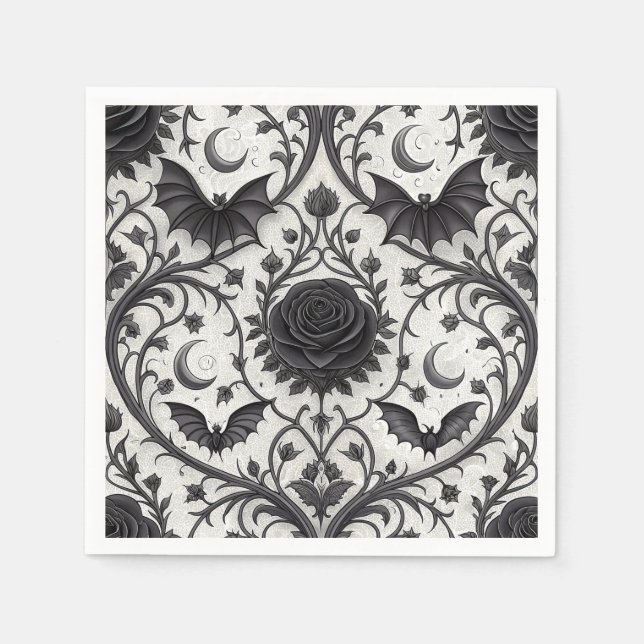 Dark Gothic Rose Pattern (3) Napkin (Front)