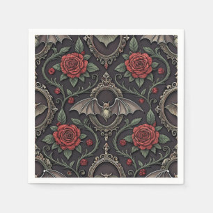 Dark Gothic Rose Pattern (4) Napkin