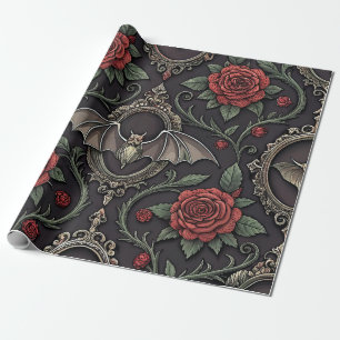 Dark Gothic Rose Pattern (4) Wrapping Paper