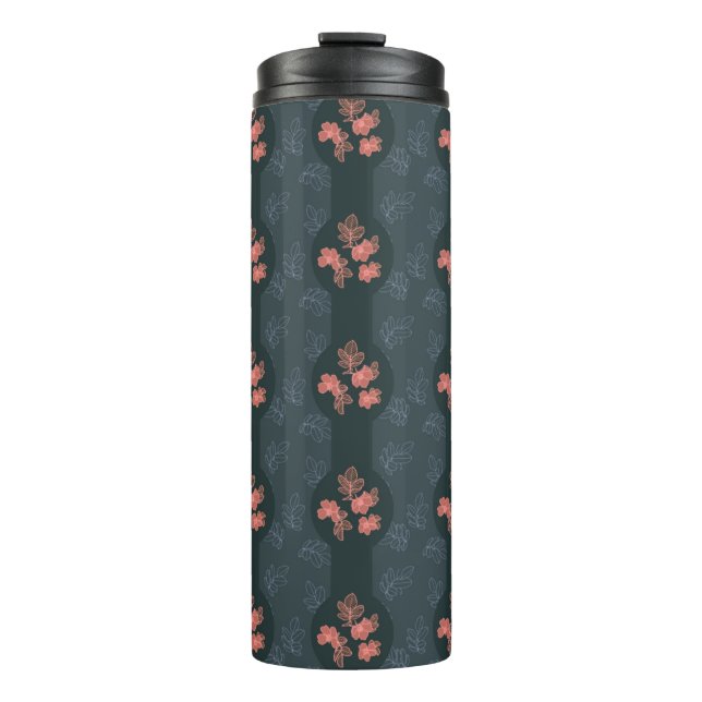 Dark Gothic Rose Pattern    Thermal Tumbler (Front)