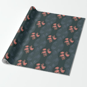Dark Gothic Rose Pattern Wrapping Paper