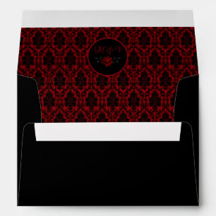 Dark Gothic Rose Wedding Envelope