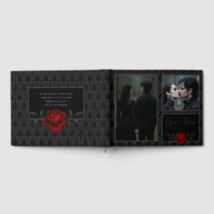 Dark Gothic Rose Wedding Guest Book