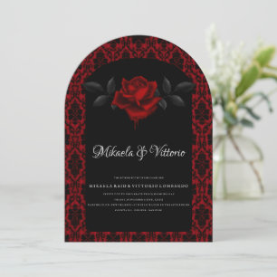 Dark Gothic Rose wedding Invitation