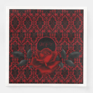 Dark Gothic Rose Wedding Napkin