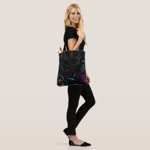Dark Gothic Roses Velvet Floral Texture Pattern Tote Bag