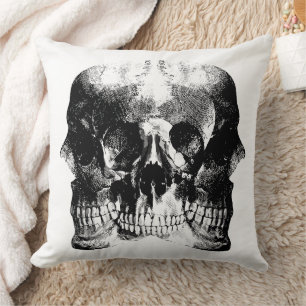 Dark Gothic Skull Art Cushion